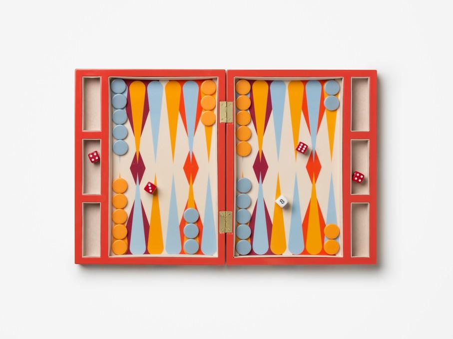 Lacquered Backgammon, Red
