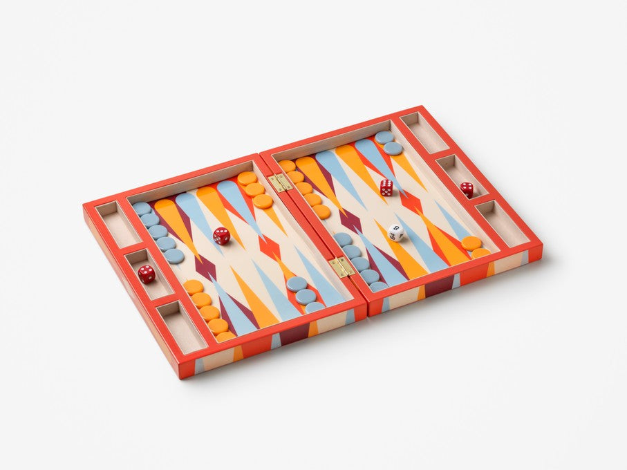 Lacquered Backgammon, Red
