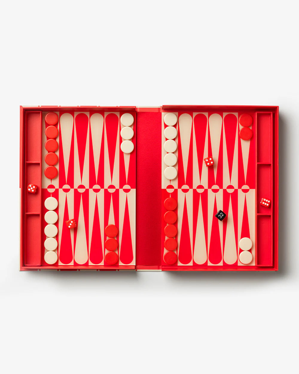 Art of Backgammon Set-Red/Cream
