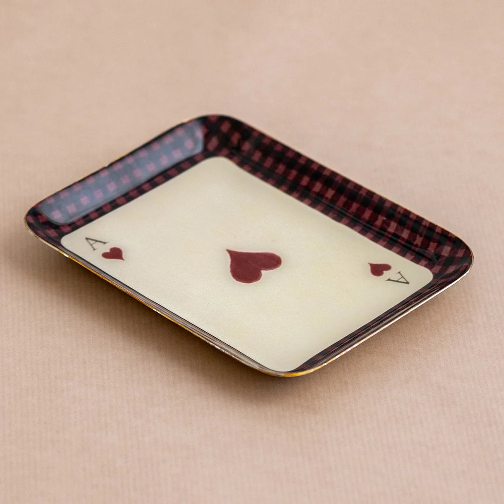 Rectangular Enamel Tray - Ace of Hearts