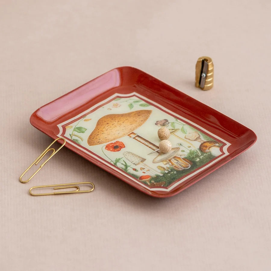 Rectangular Enamel Tray - Fungi