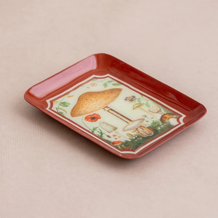Rectangular Enamel Tray - Fungi
