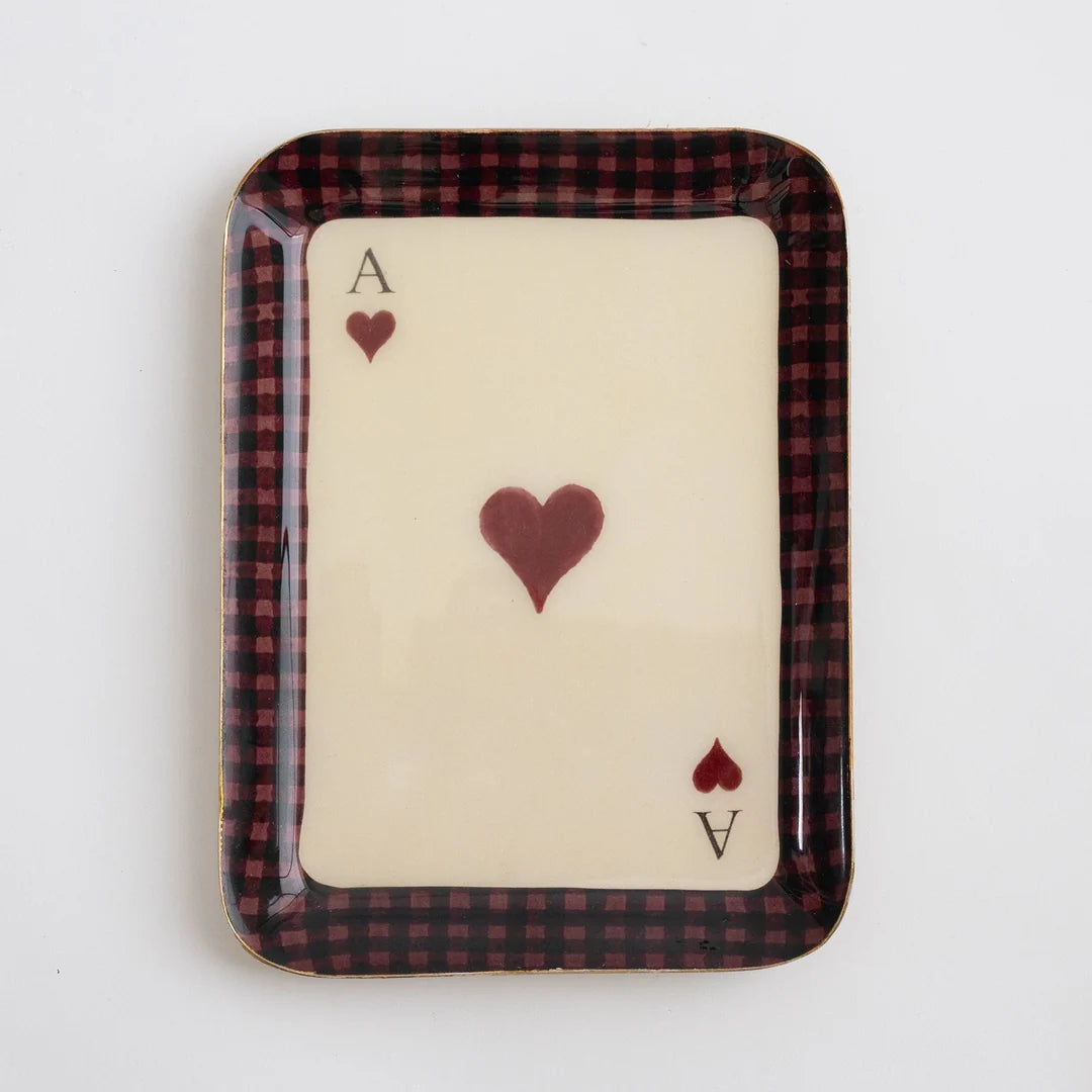 Rectangular Enamel Tray - Ace of Hearts