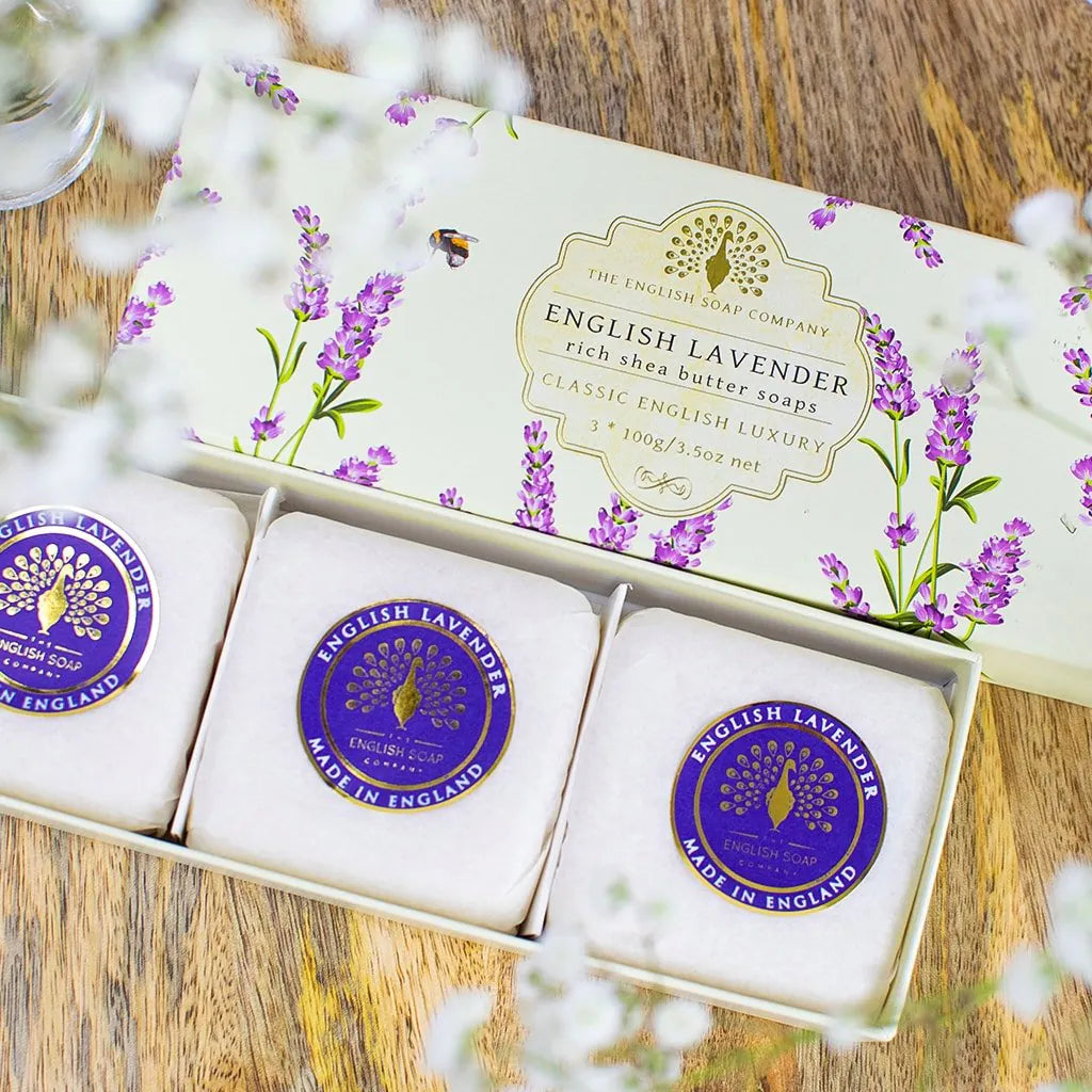 English Lavender Triple Soap Gift Box (3x100g)