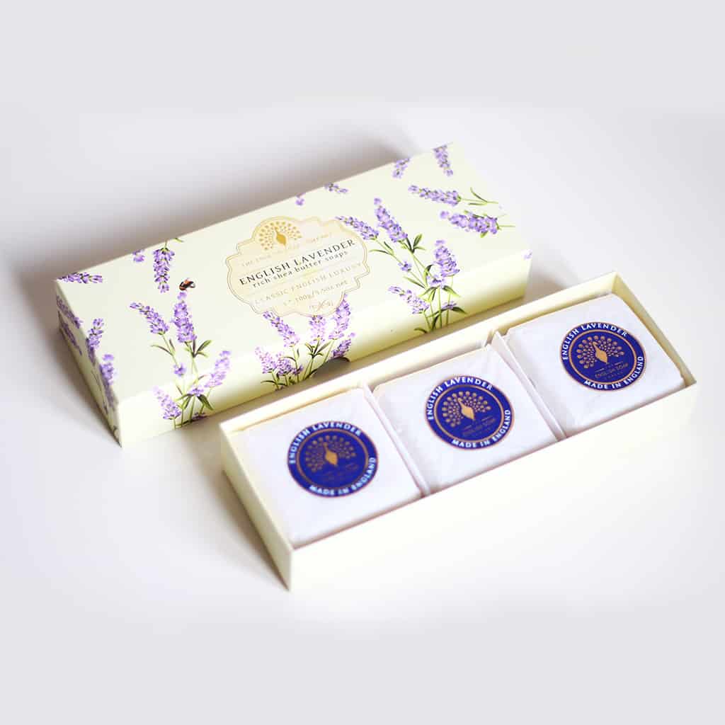 English Lavender Triple Soap Gift Box (3x100g)