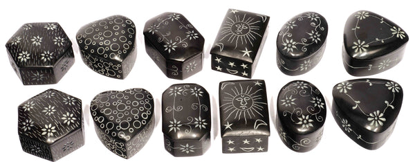 STONE BLACK ETCHED BOX 3"