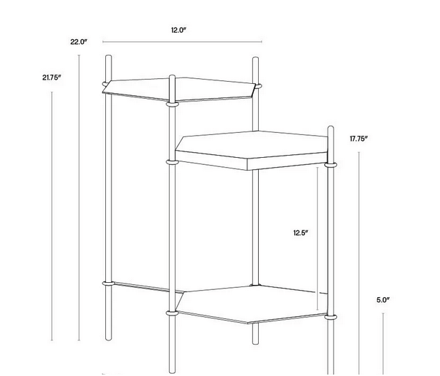 Hexagon Tiered Side Table