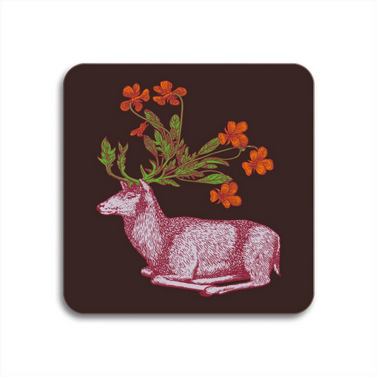 Deer 4" Square Coaster