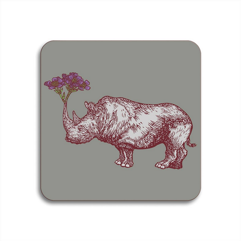 Rhino 4" Square Coaster