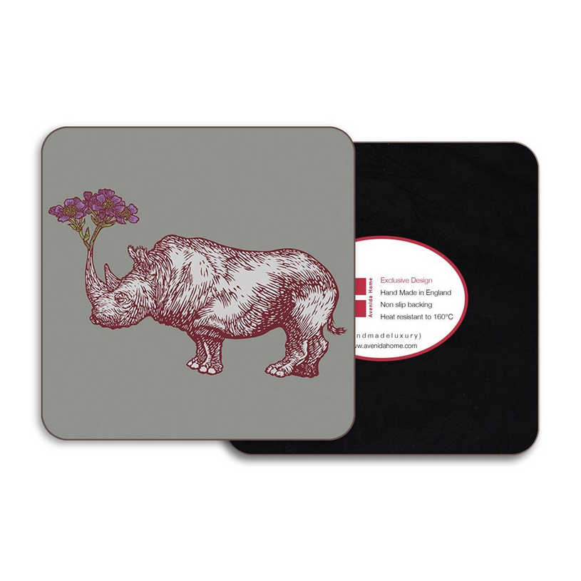 Rhino 4" Square Coaster