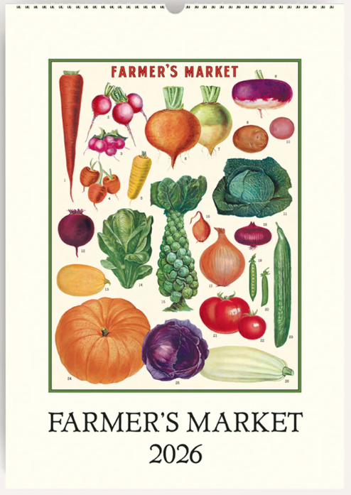 Farmers Market 2026 Wall Calendar