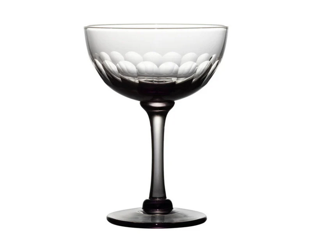 Lens Design Champagne Saucer Smoky Crystal