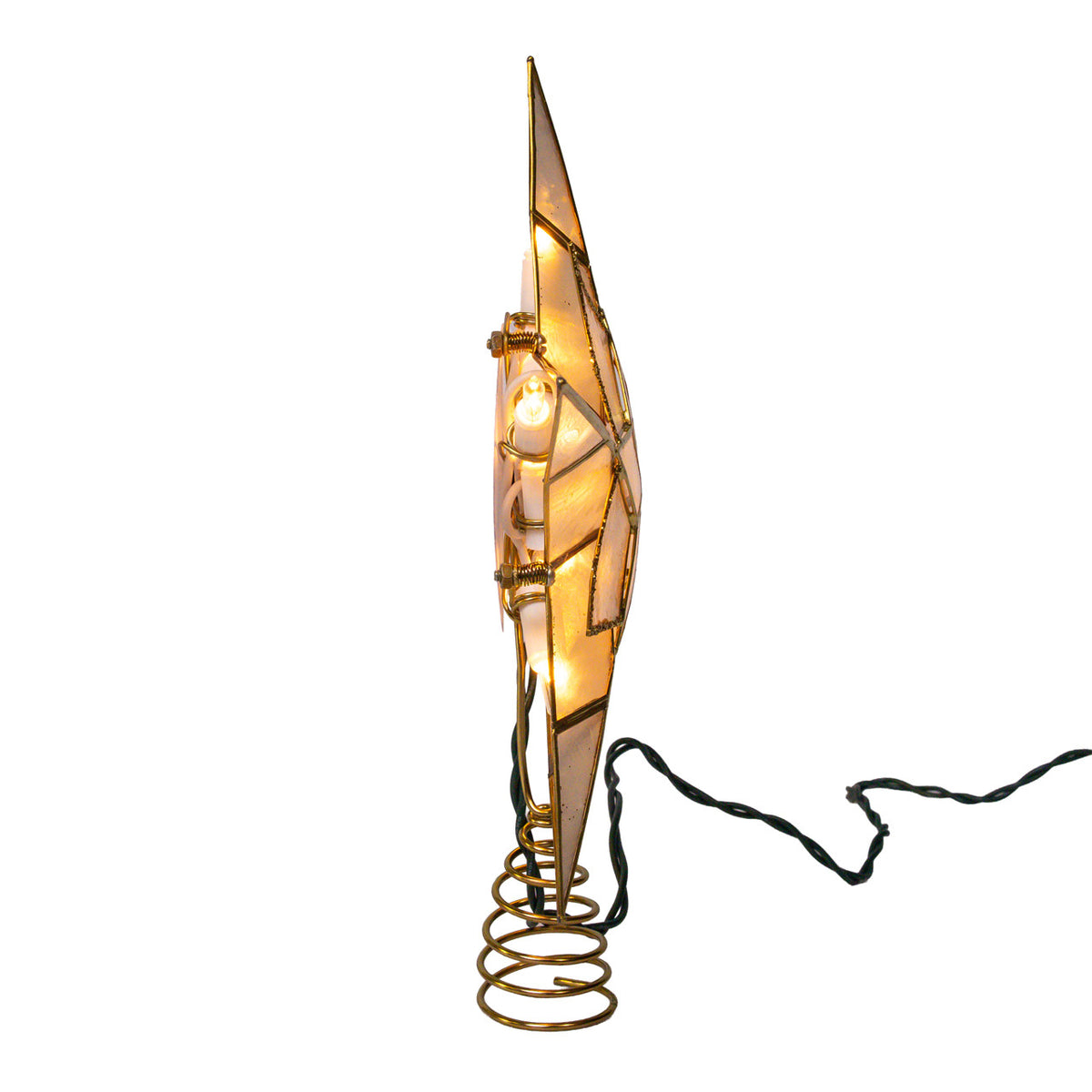 5-Point Gold Glittered Capiz Star Tree Topper