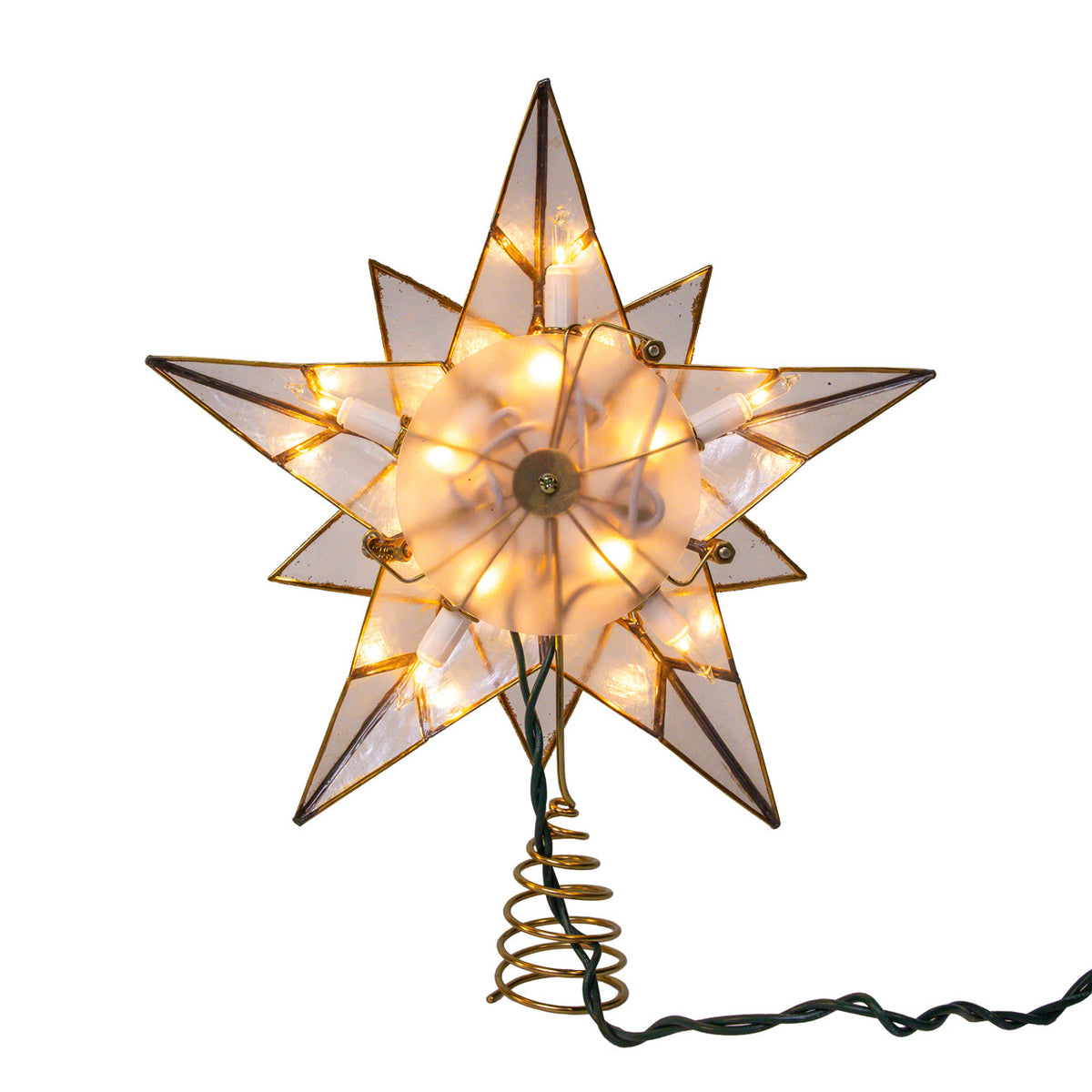 5-Point Gold Glittered Capiz Star Tree Topper