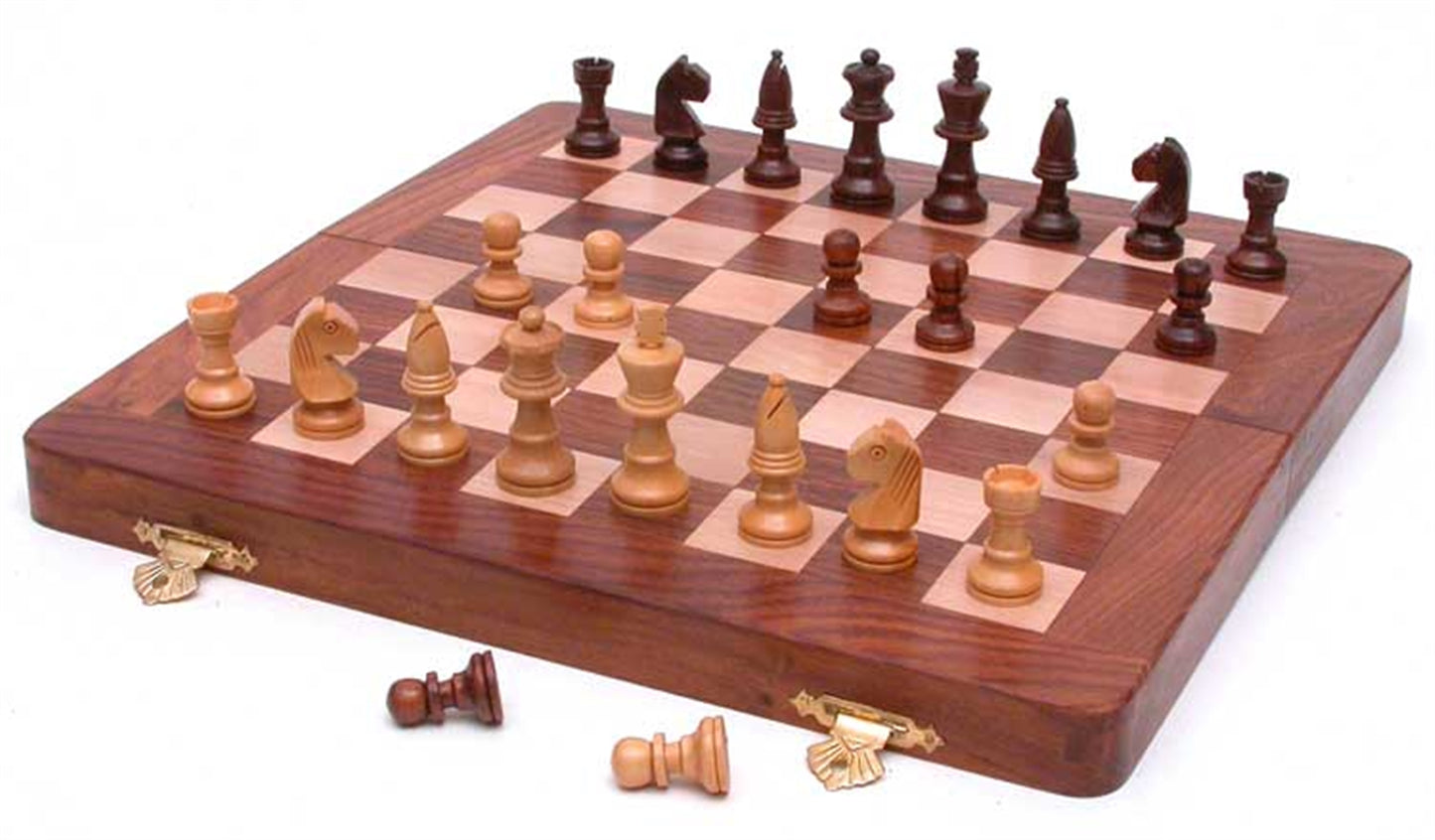 10" SHEESHAM WOOD CHESS SET