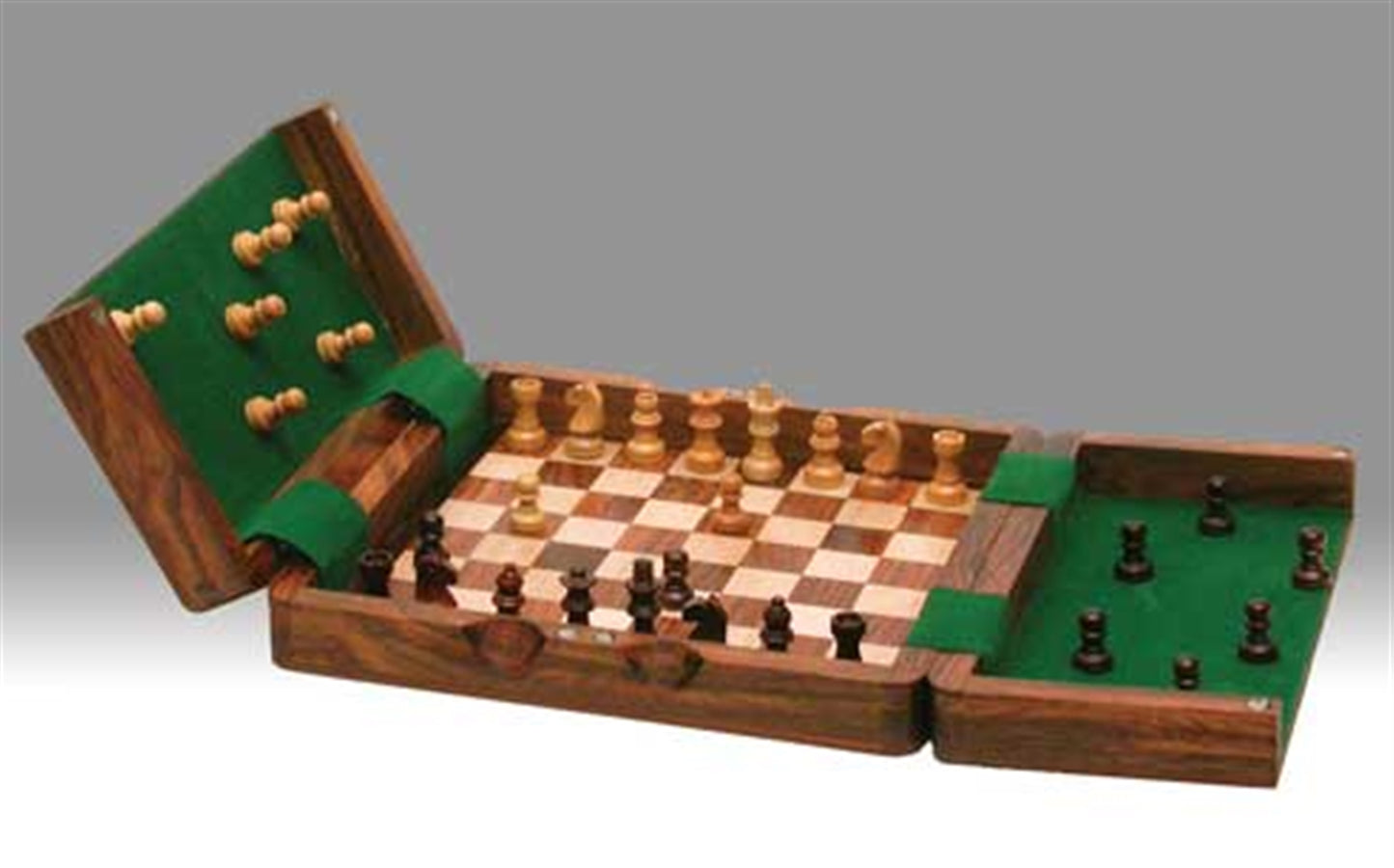 7.5" TRAVEL WOOD CHESS SET MAGNETIC