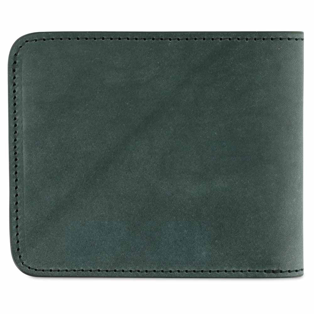 Leather Billfold Wallet - Green / Cognac