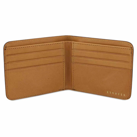 Leather Billfold Wallet - Khaki / Natural