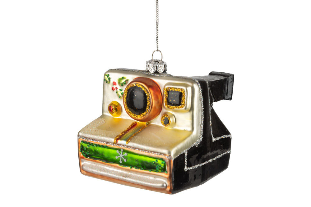 Glass Polaroid Camera Ornament