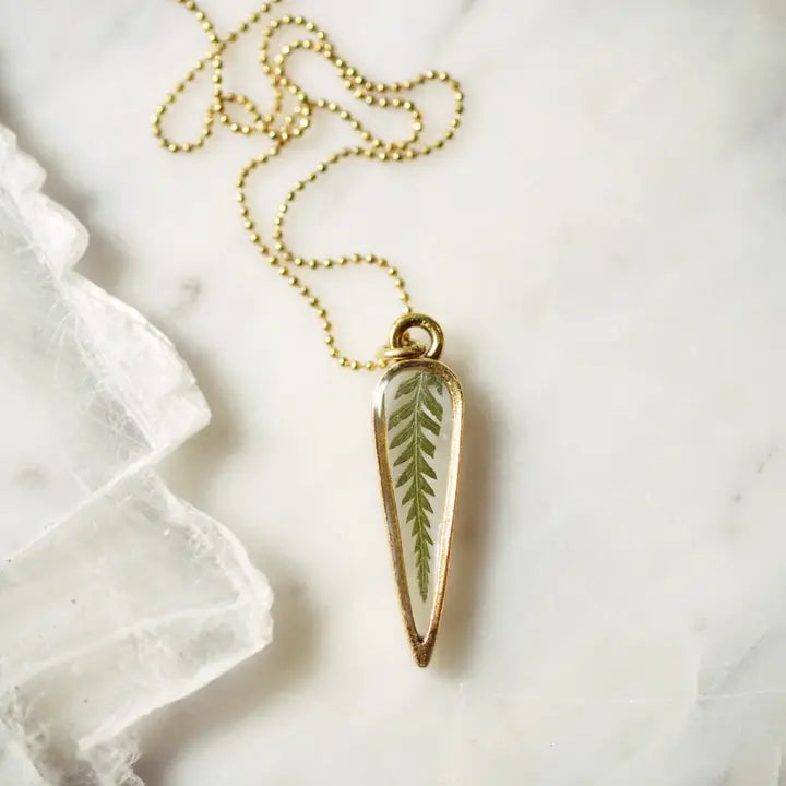 Fern Spike 30" Gold Filled Necklace