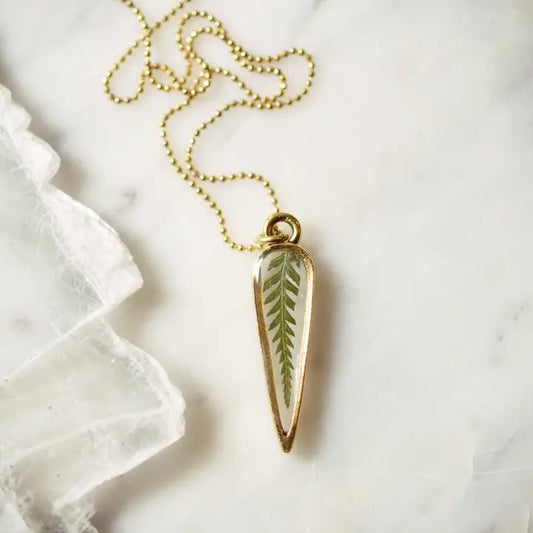 Fern Spike 30" Gold Filled Necklace