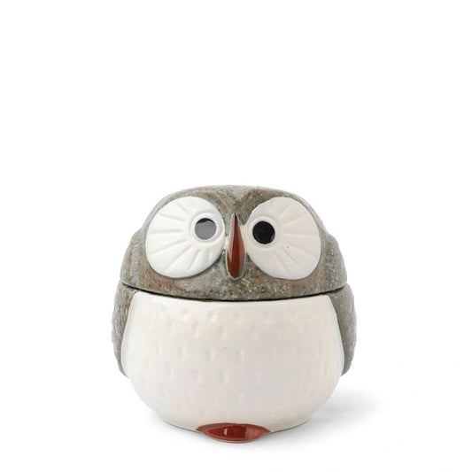 Lidded Container Owl Blue
