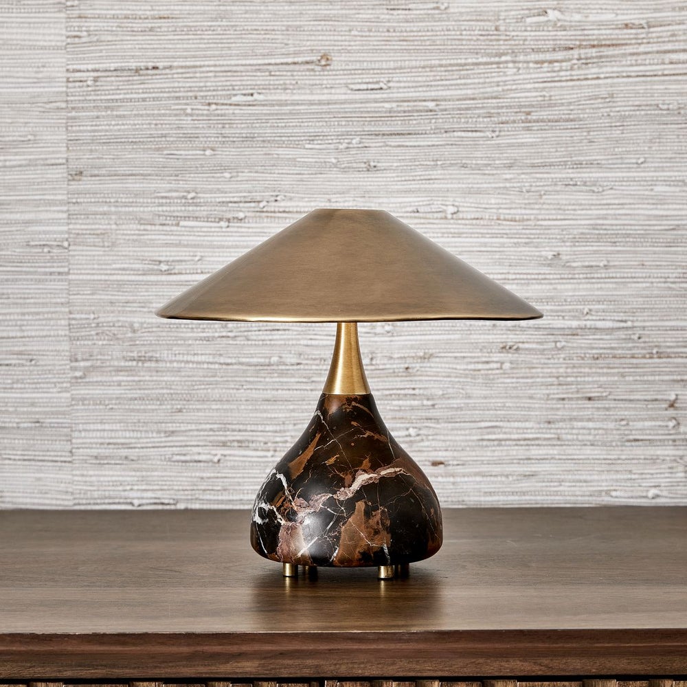 Marble Rechargeable Mini Lamp with Metal Shade