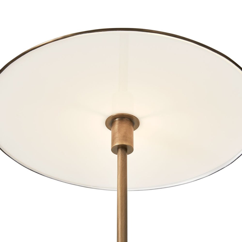 Marble and Brass Buffet Lamp with Metal Shade