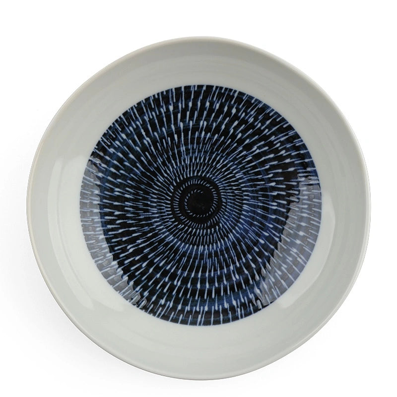 Tobikanna Blue Shallow Bowl 8.25"
