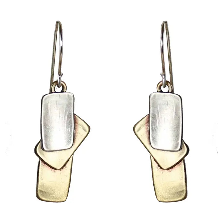 Deco Sarasota Sterling and Brass Earrings