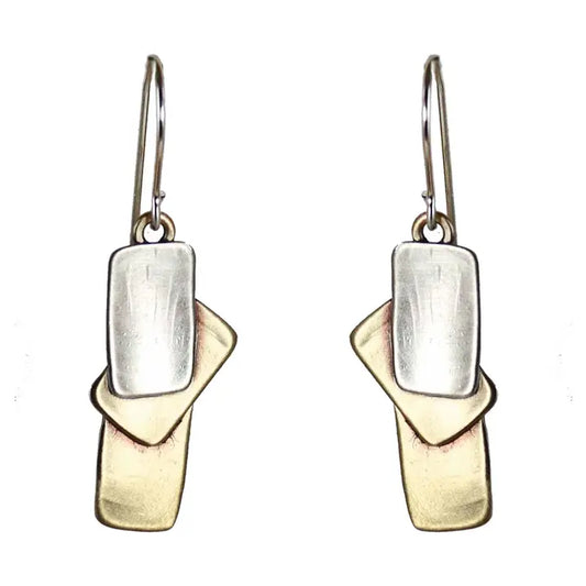 Deco Sarasota Sterling and Brass Earrings