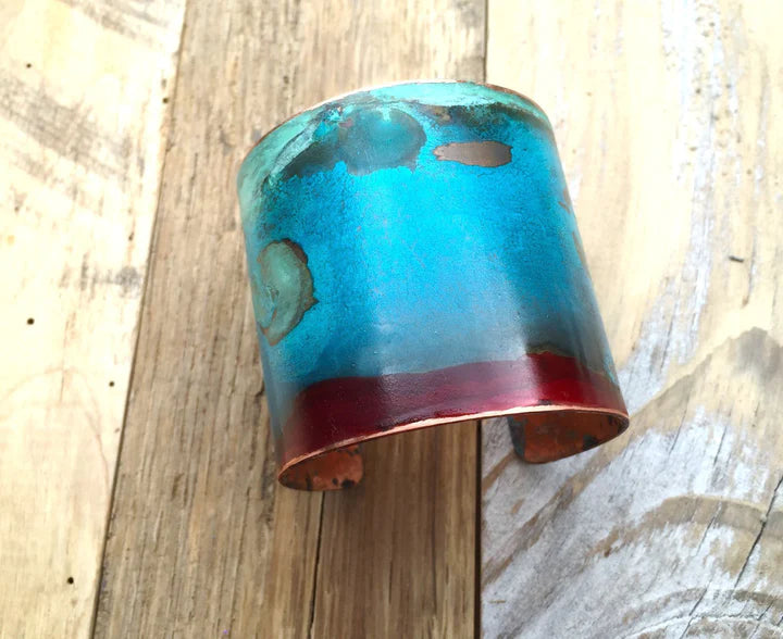 Red & Mix Verdigris Cuff 2"