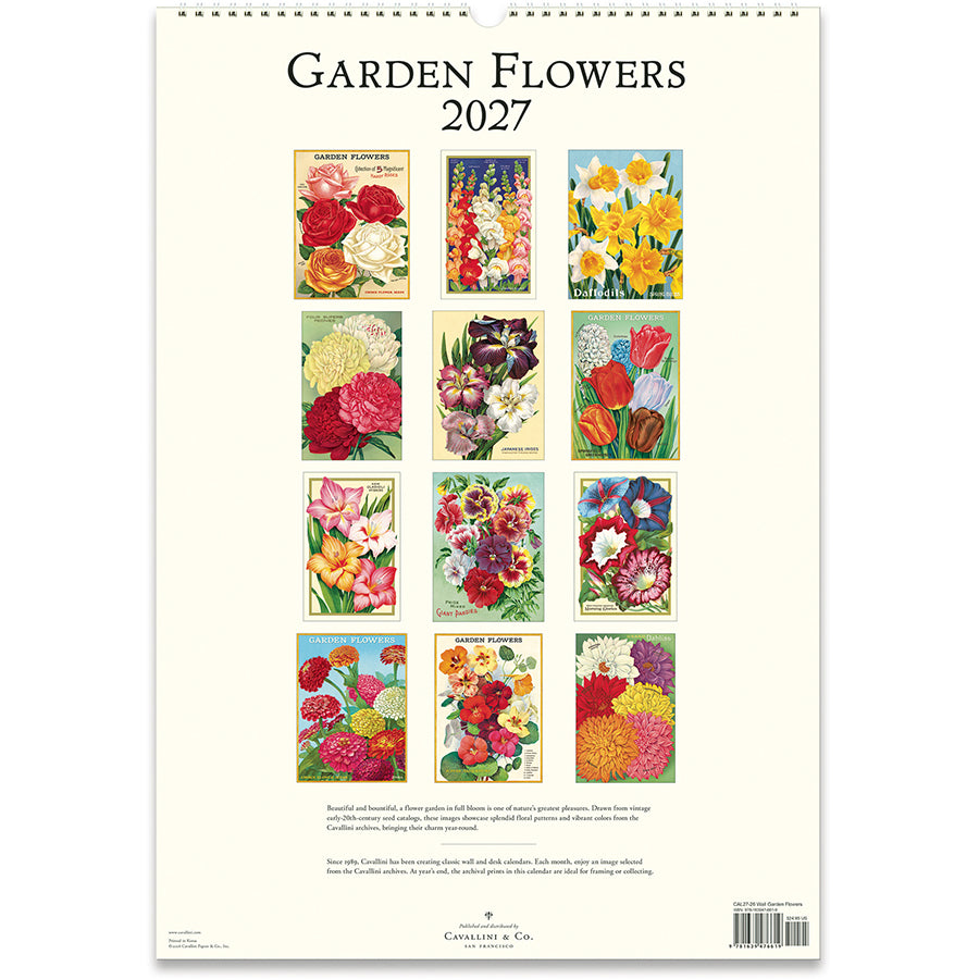 Garden Flowers 2027 Wall Calendar