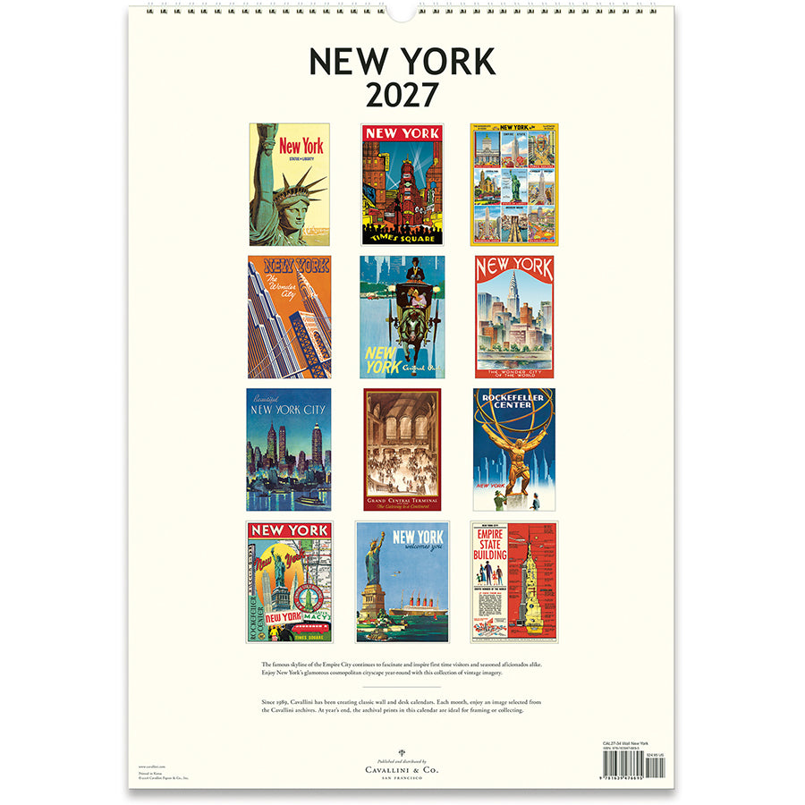 New York 2027 Wall Calendar