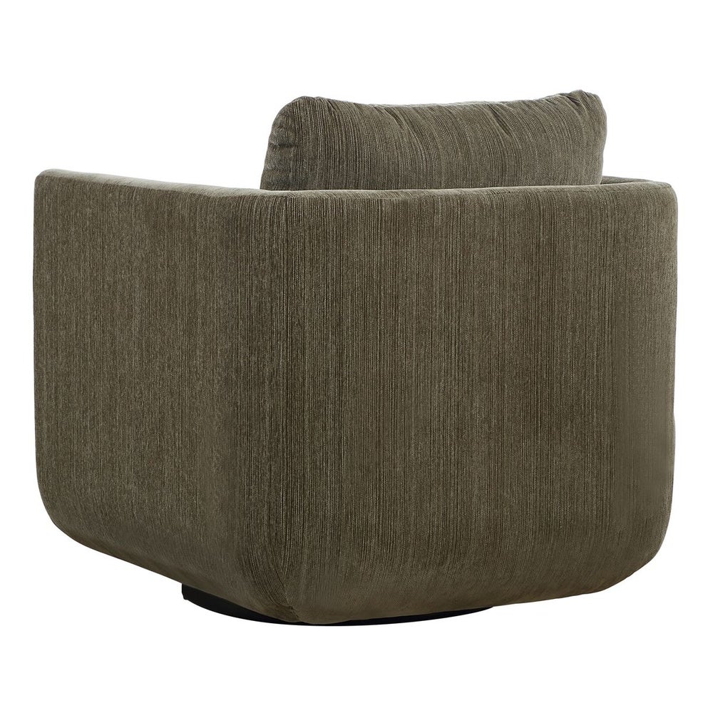 Chenille Rounded Frame Swivel Chair