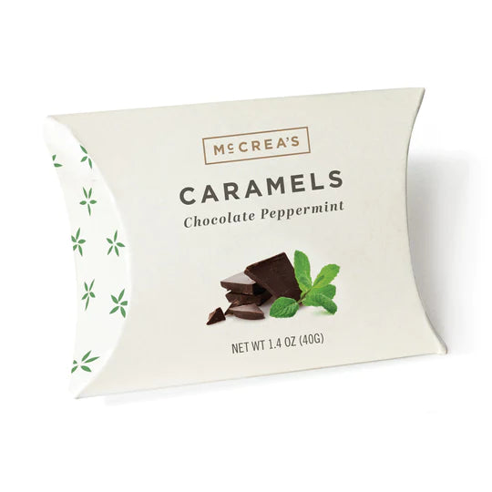 Chocolate Peppermint Caramels Pillow Box