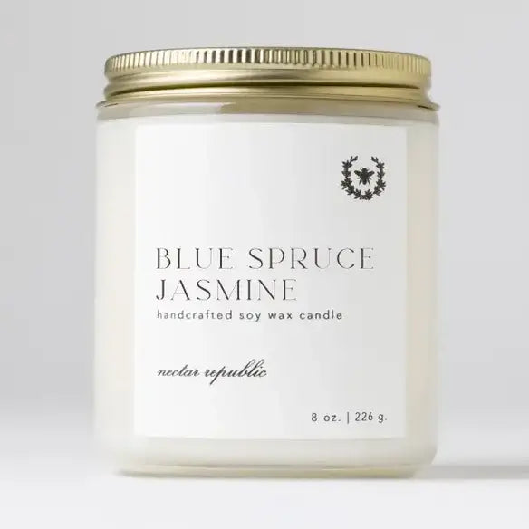 Blue Spruce + Jasmine Jar Soy Candle | Mountain Retreat