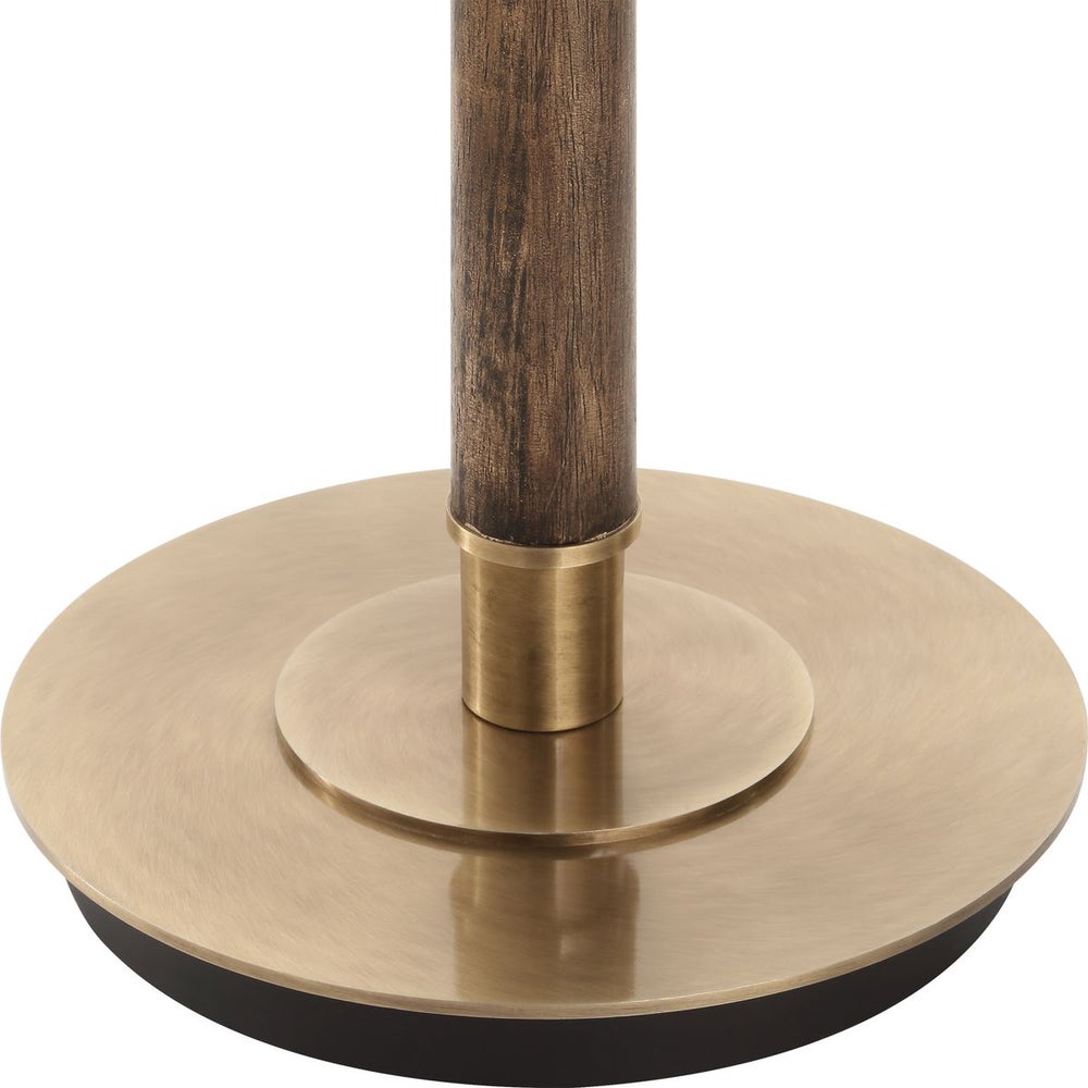 Brass and Dark Oak Floor Lamp