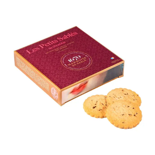 Les Petits Sables Chocolate Chip Shortbread Cookies Red Gift Box