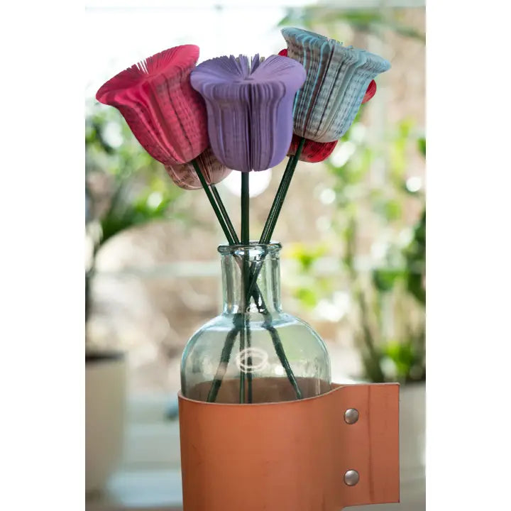 Used Book Paper Bell Flower  Stems