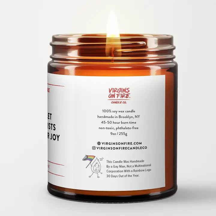Don't Let the Fascists Steal Your Joy (Leather and Rose) Scented Soy Wax Candle