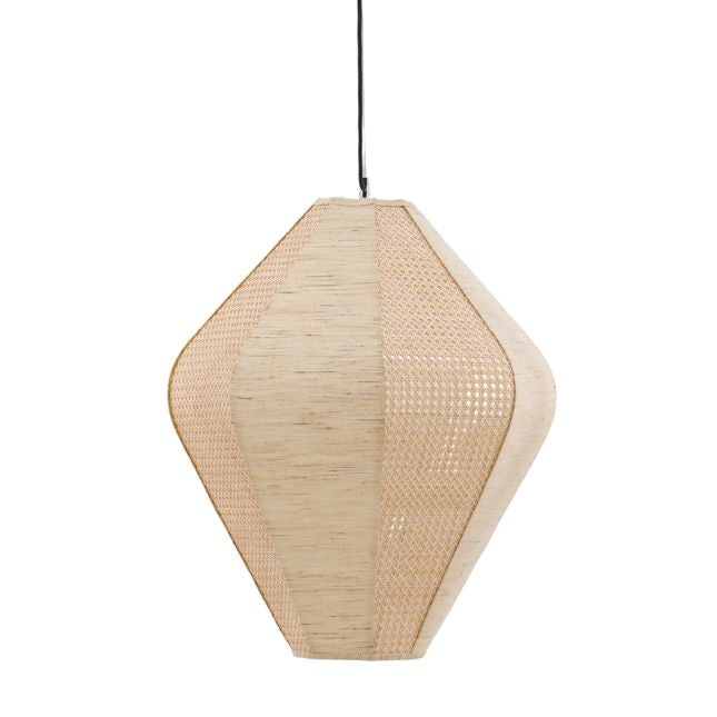 Cotton and Rattan Pendant Light