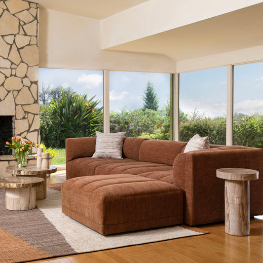 4  Piece Long Sectional with Channeled Seats