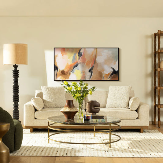 Tweed and Elmwood T Base Sofa