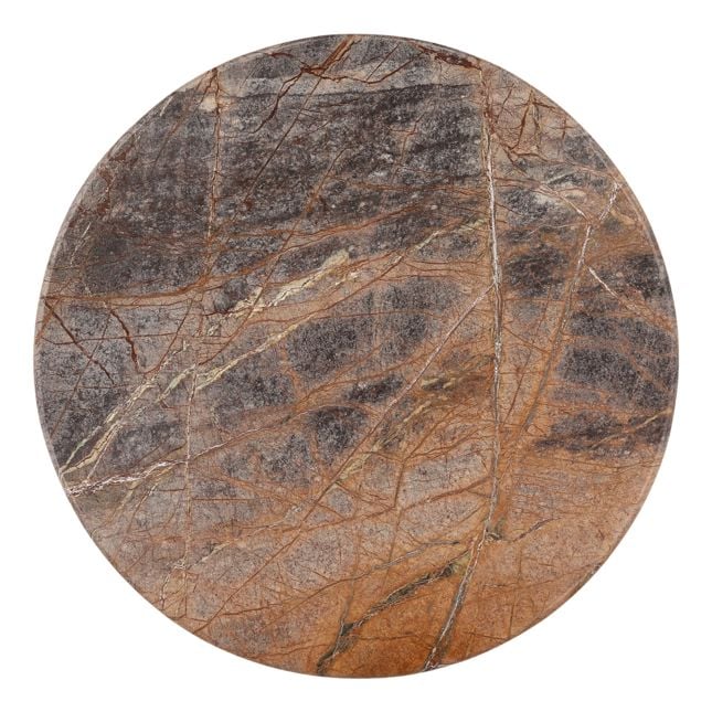 Bidasar Marble and Ribbed Iron Bistro Table