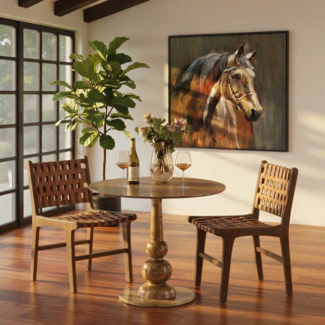 Brass Finish Metal Bistro Table