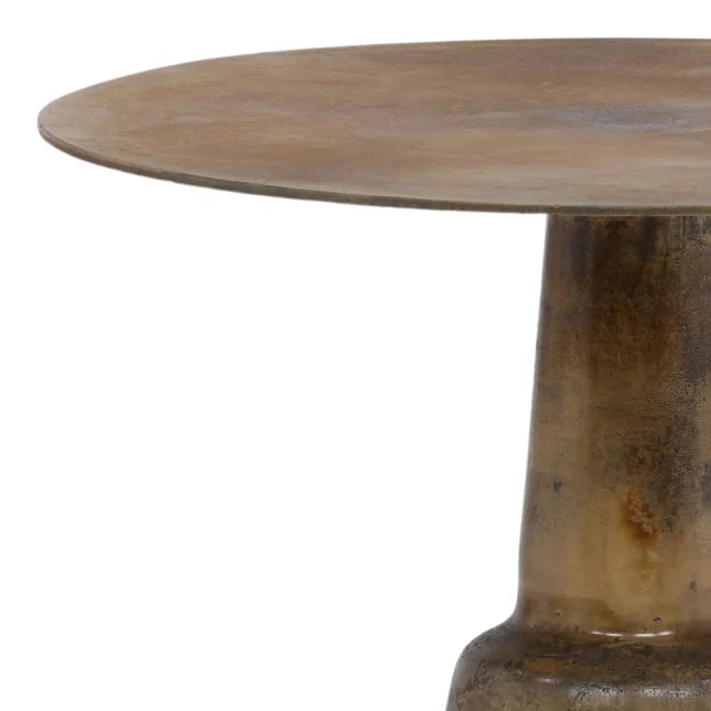 Tapered Cast Aluminum Bistro Table with Brass Finish