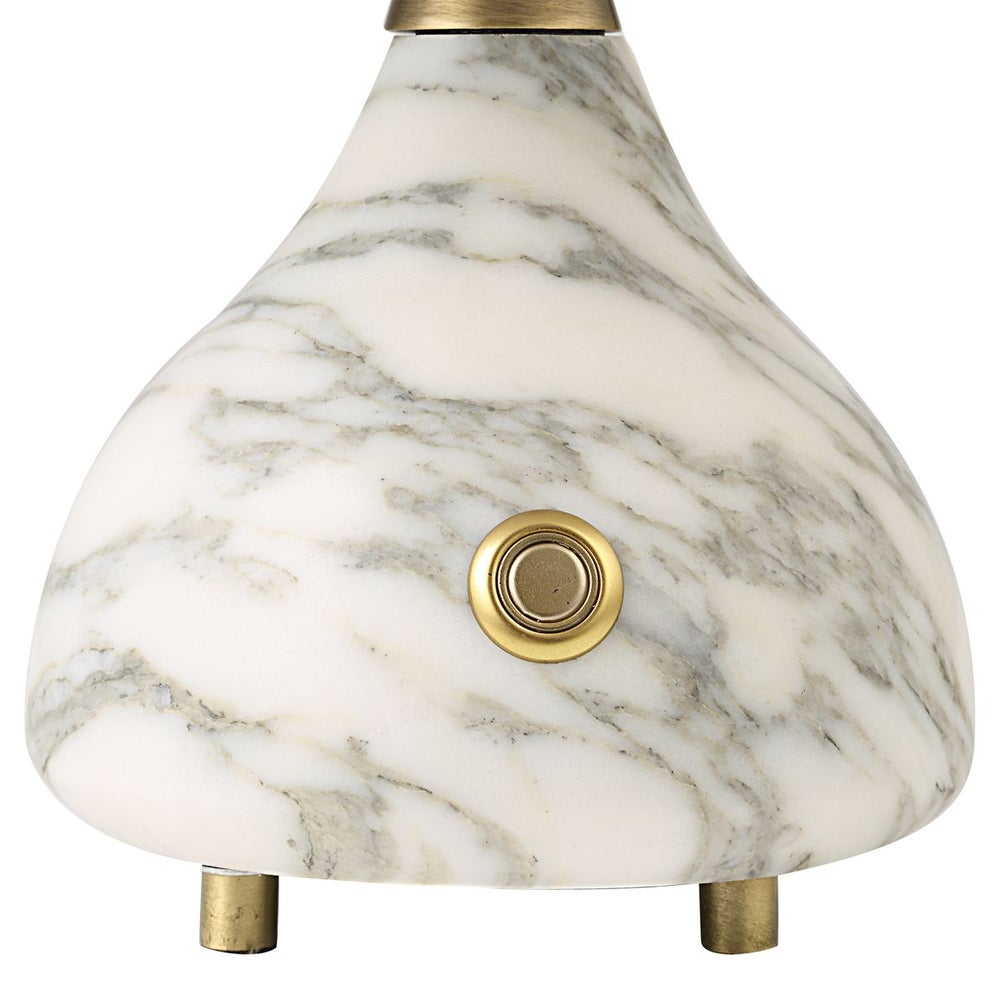 Marble Rechargeable Mini Lamp with Metal Shade