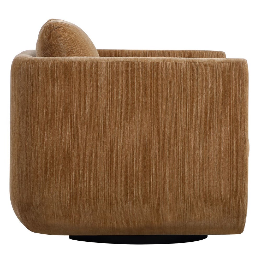 Chenille Rounded Frame Swivel Chair