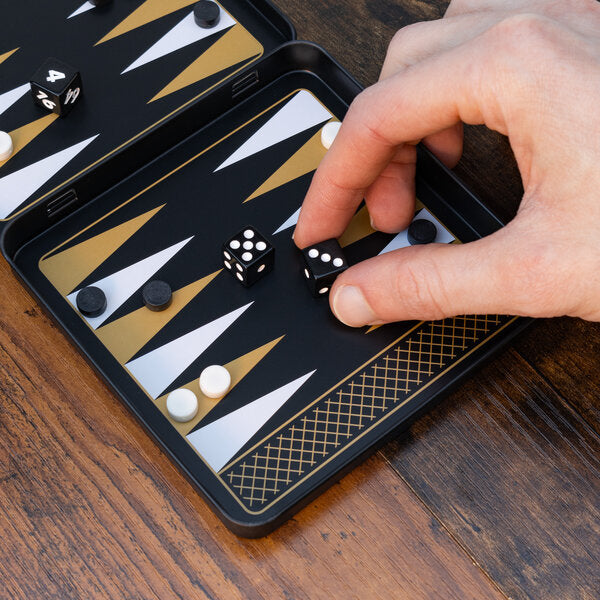 Game On Backgammon - Iron & Glory Magnetic Travel Backgammon